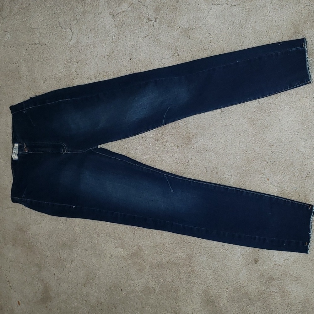 Free People Stretch Skinny Dark Denim Jeans